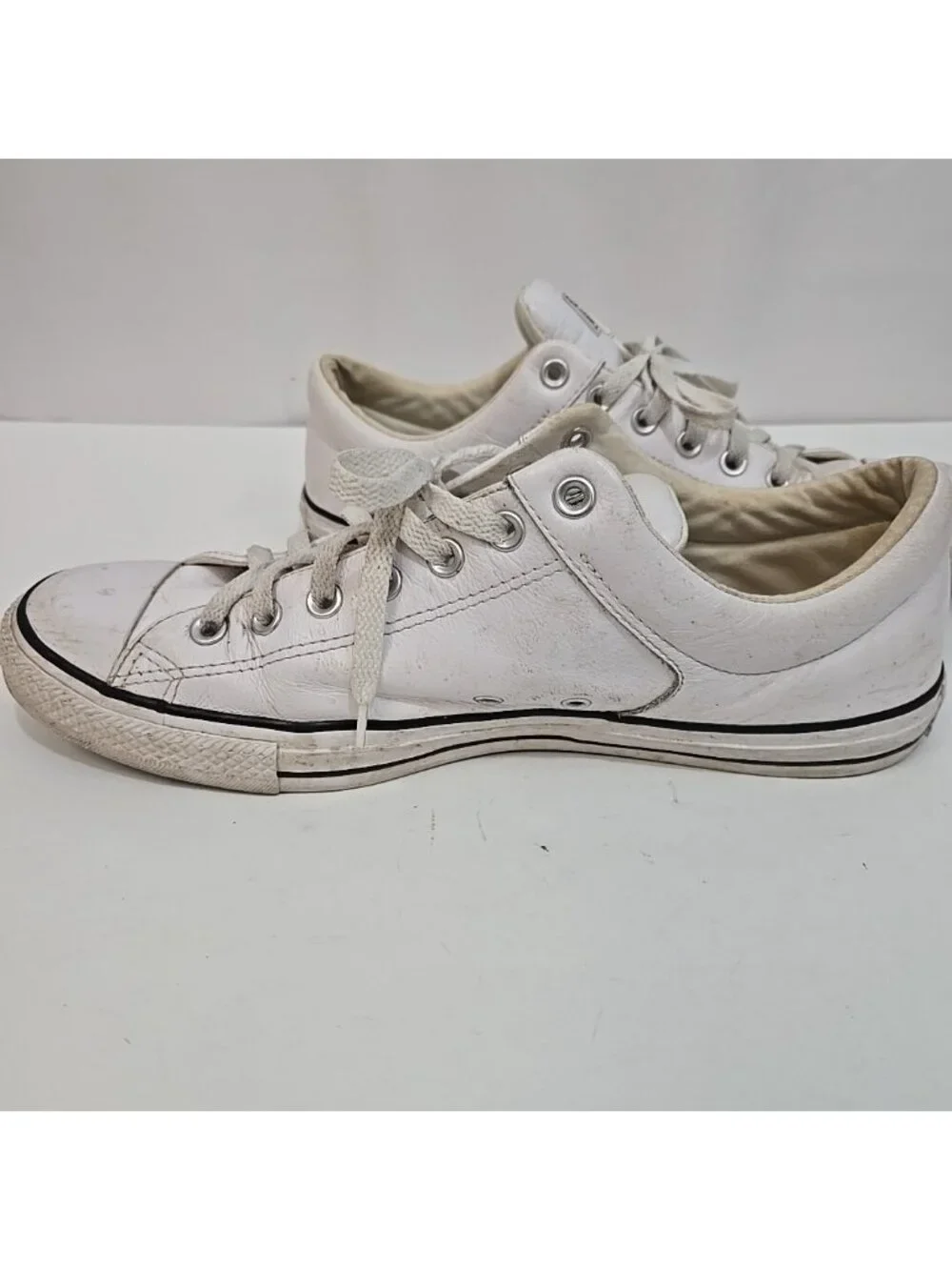 Converse All-Star Unisex White Ox Leather Low-Top Sneakers Size M 12 W 14 - Picture 9 of 16